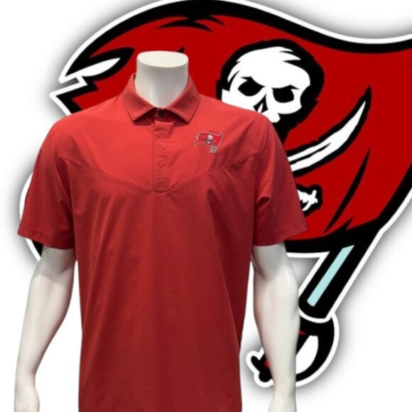 Nike NFL On Field Dri-Fit Tampa Bay Buccaneers Red Short Sleeve Button Shirt LG - Picture 1 of 14